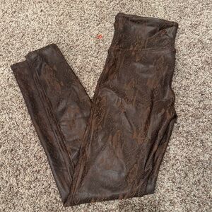 SPANX Dark Brown Patterned Jeggings